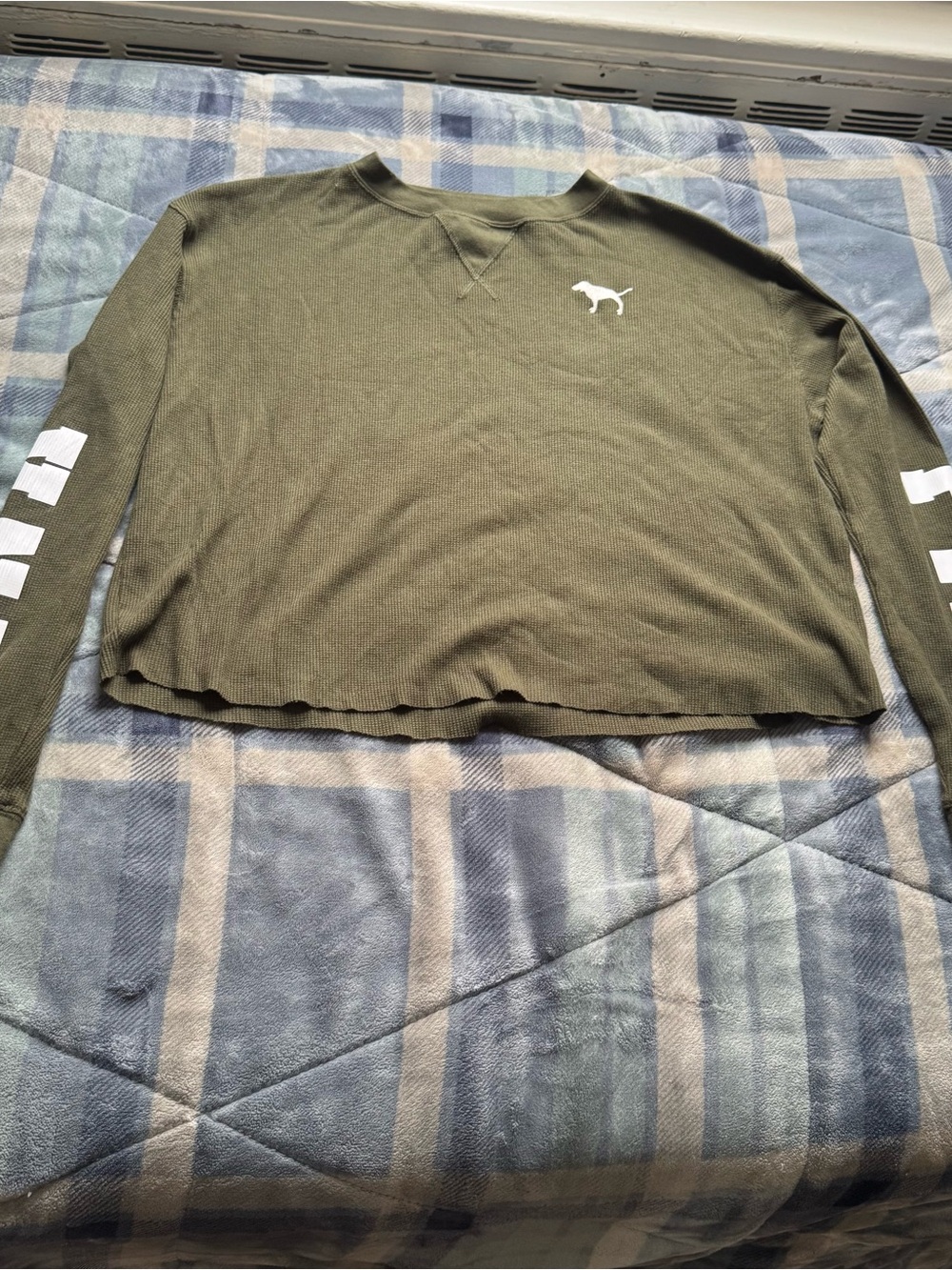 PINK by Victoria's Secret Olive Green Ribbed Top
